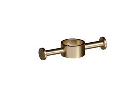Hydrotherm Pure Vertical Heated Towel Rail Robe Hook PVD Brushed Gold