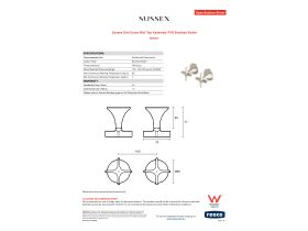 Specification Sheet - Sussex Oria Cross Wall Top Assembly PVD Brushed Nickel