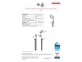 Specification Sheet - Milli Monument Handshower with Swivel Water Inlet Wall Bracket Chrome (3 Star)