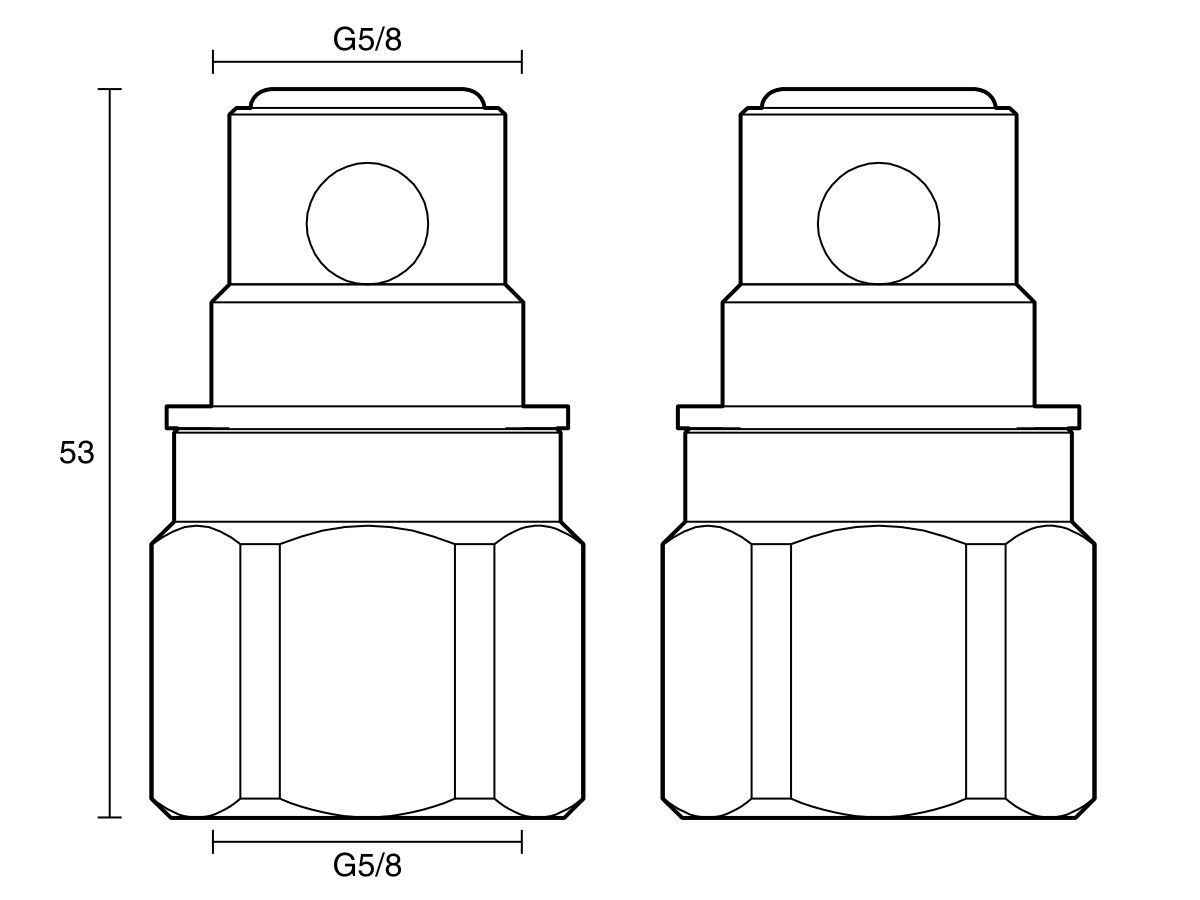 Technical Drawing - Performa Spindle Body Extender Ceramic Disc Lead Free