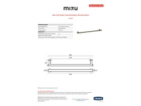 Specification Sheet - Mizu Drift Single Towel Rail 600mm Brushed Nickel