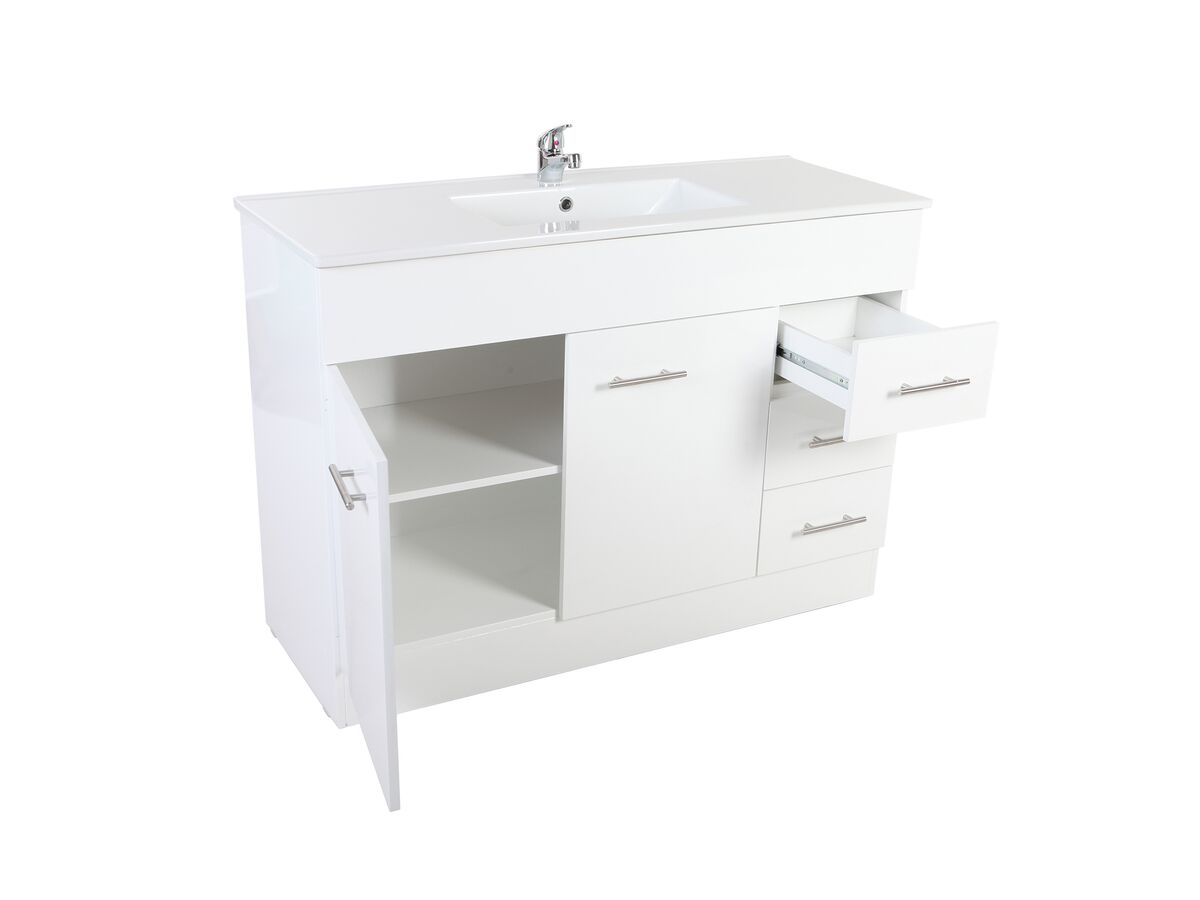 Posh Bristol MK2 1200mm Vanity Unit with Kick Centre Bowl 1 Taphole Right Hand Drawers