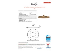 Specification Sheet - Milli Marq Edit Overhead Shower 250mm Brushed Bronze (3 Star)