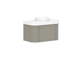 Supporting Image 2 - Kado Era Double Curve All Drawer 900mm Wall Hung Vanity Centre Basin 90mm Durasein Top Wolfram Green