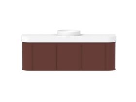 Supporting Image - Kado Era Double Curve All Door 1500mm Wall Hung Vanity Centre Basin 90mm Durasein Top Red Marble