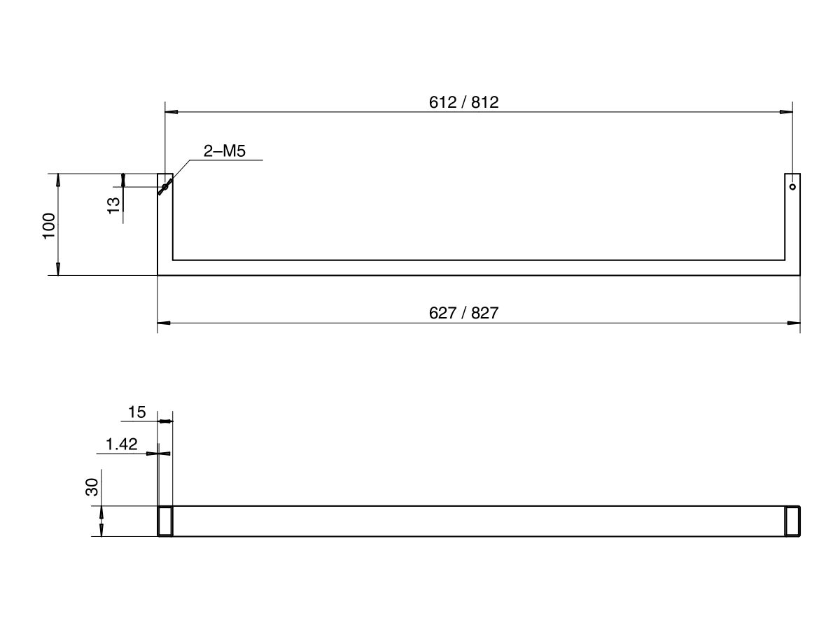 Mizu Bloc Heated Towel Rail (Each)