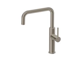 Mizu Drift Gooseneck Sink Mixer Tap Square Brushed Nickel (5 Star)