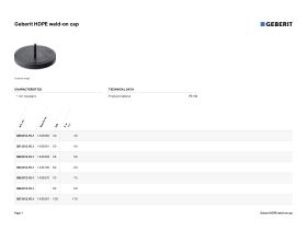 Specification Sheet - Geberit Cap Butt Weld