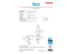 Specification Sheet - Roca The Gap Square Rimless Back To Wall Overheight Pan with Soft Close Quick Release Toilet Seat White (4 Star)
