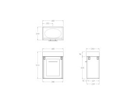 Kado Lux Petite Vanity Unit Wall Hung 400 Centre Bowl Statement Top (Basin Included)