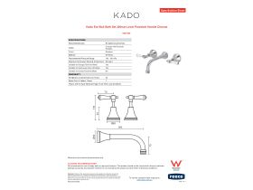 Specification Sheet - Kado Era Wall Bath Set 200mm Lever Porcelain Handle Chrome