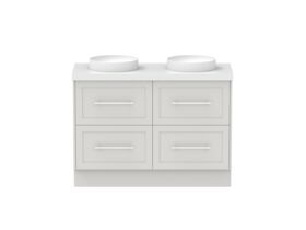 Hero - Kado Lux 1200mm All Drawer Floor Mounted Vanity Unit 4 Drawers Double Vanity 50mm Top