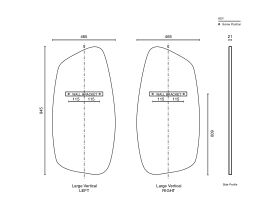 ISSY Glide Large Vertical Mirror Left 945mm (H) x 465mm (W)