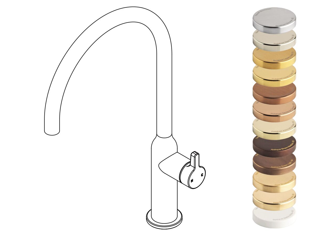 Hero - Faucet Strommen Vara Fin Gooseneck Sink Mixer Tap Specialty Finish (4 Star) Lead Free