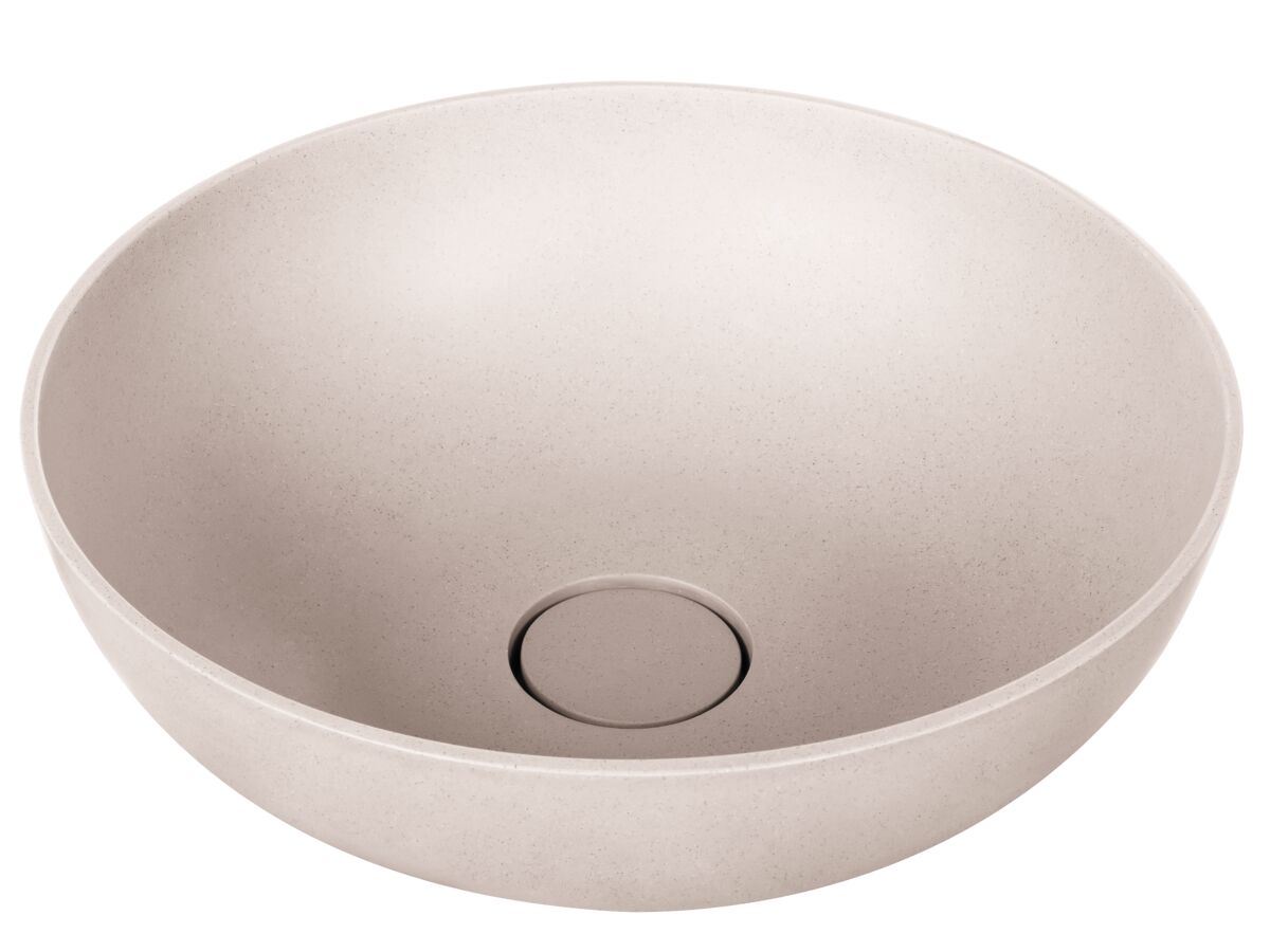 Hero - Omvivo Villa Thin Edge Round Above Counter Basin 380mm Island Sand