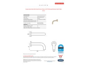 Specification Sheet - Sussex Scala 25mm Wall Outlet Curved 160mm LUX PVD Brushed Platinum Gold (6 Star)