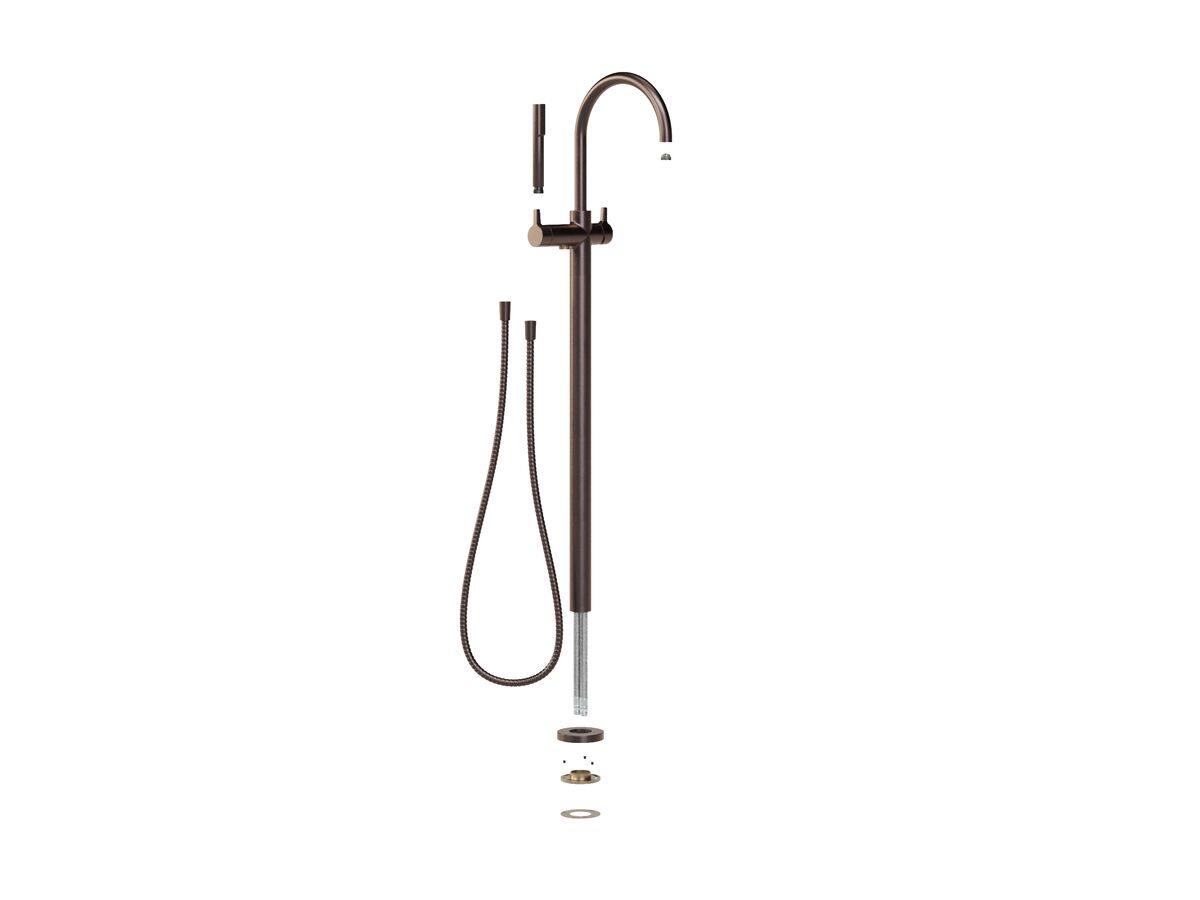 Hero - Faucet Strommen Vara Fin Floor Mounted Bath Mixer with Handshower Trimset Armada Bronze (3 Star)