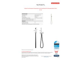 Specification Sheet - Sussex Pure Microphone Handshower with Fixed Bracket PVD Brushed Nickel (3 Star)