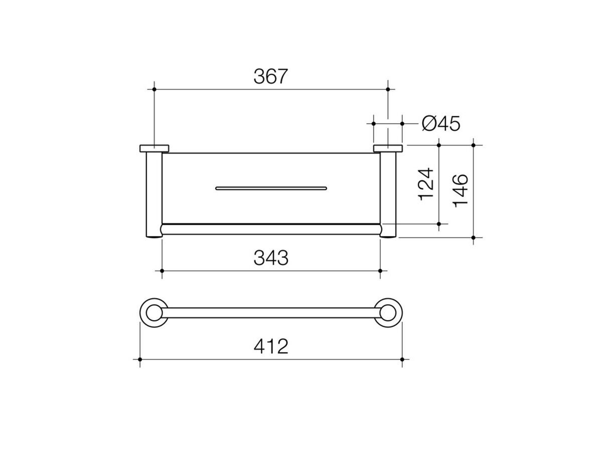 Cosmo Metal Single Shower Shelf Chrome