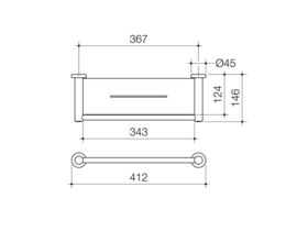 Cosmo Metal Single Shower Shelf Chrome