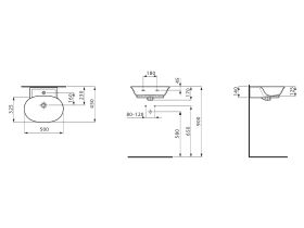 LAUFEN The New Classic Wall Basin 1 Taphole with Over flow 500x450 White