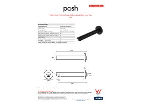 Specification Sheet - Posh Bristol Pin Bath Outlet 200mm Matte Black Lead Free