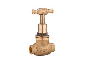 Hero - Dura Stop Tap Capillary T-Head Rough Brass 15mm Lead Free