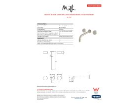 Specification Sheet - Milli Pure Bath Set 250mm with Linear Textured Handles PVD Brushed Nickel