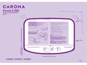 Installation Instructions and Cutout Template - Caroma Forma II 500mm Semi Recess Basin with Overflow Gloss White