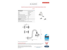 Specification Sheet - Kado Era Gooseneck Shower Set Cross Handles Brushed Nickel (3 Star)