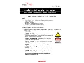 Installation & Comissioning Instructions - ACPAC Tecumseh Semi Hermetic VSD Packaged Condensing Units