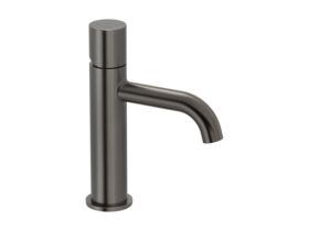 Hero - Mizu Drift Dial Basin Mixer Tap Curved Spout Brushed Gunmetal (6 Star) Lead Free