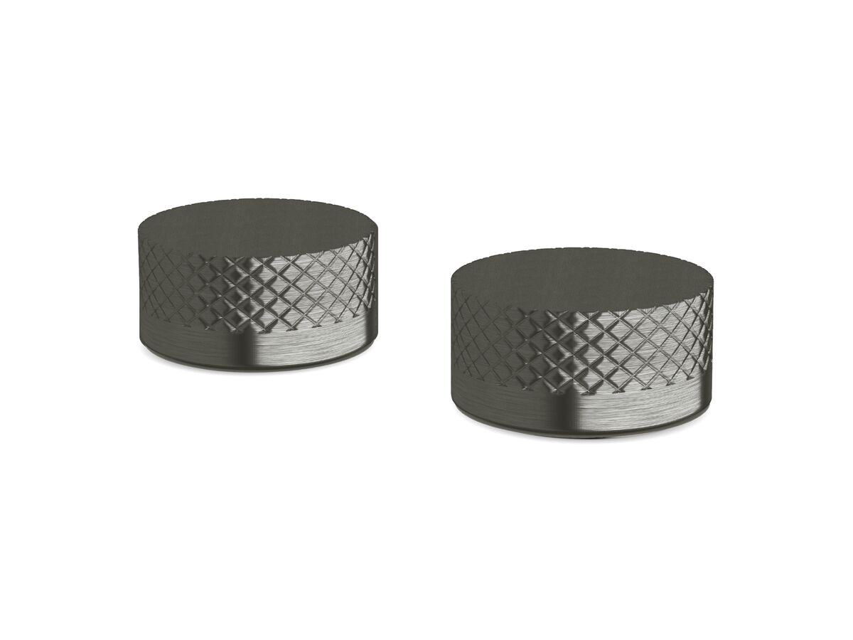 Sussex Pure Basin Top Assembly Taps with Diamond Textured Handles PVD Brushed Gunmetal