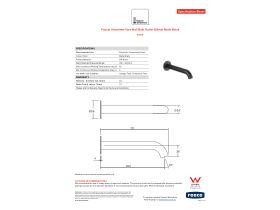 Specification Sheet - Faucet Strommen Vara Wall Bath Outlet 200mm Matte Black (6 Star) Lead Free