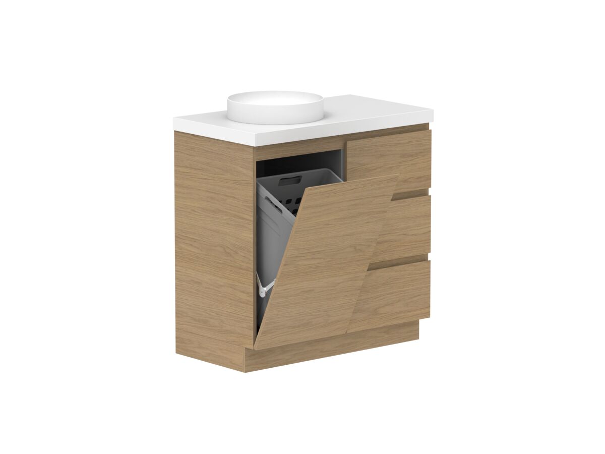 Hero - Posh Domaine Plus Hamper Trio 900 Floor Mounted Left Bowl 50mm Top