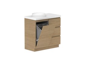 Hero - Posh Domaine Plus Hamper 900 Floor Mounted Left Bowl 50mm Top