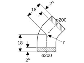 Geberit Bend 200mm x 45 Degree