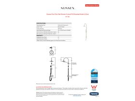 Specification Sheet - Sussex Pure Twin Rail Shower Curved PVD Brushed Nickel (3 Star)