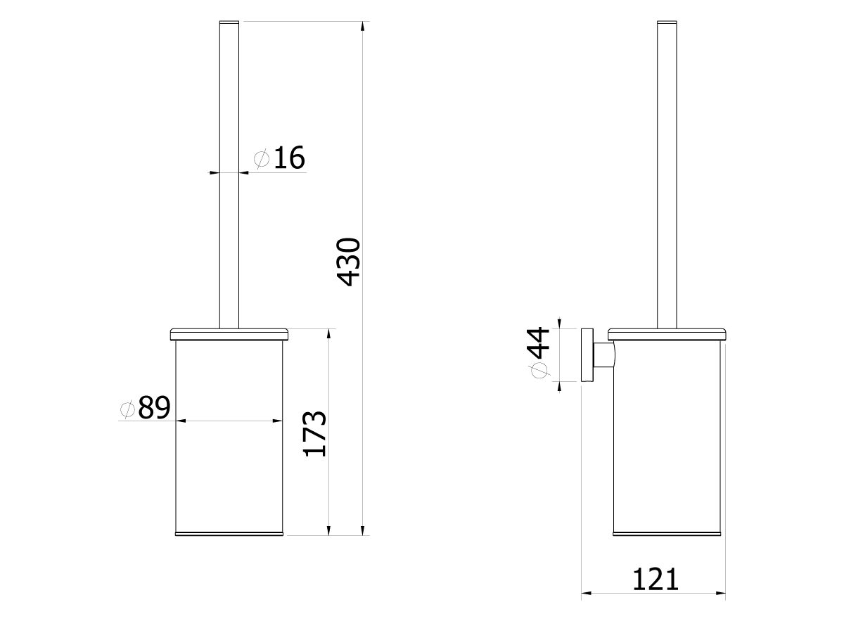 Mizu Bliss Wall Mount Toilet Brush Set