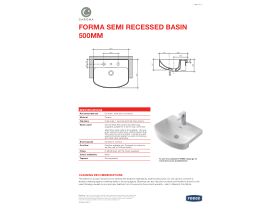 Technical Guide - Caroma Forma Semi Recessed Basin No Taphole with Overflow