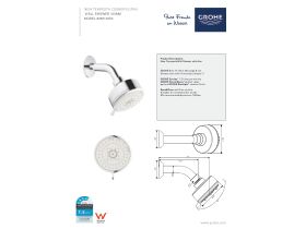 Technical Guide - GROHE Tempesta Cosmopolitan 100 Wall Shower with Arm 4 Spray White (Not Star Rated)