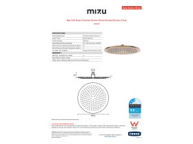 Specification Sheet - Mizu Drift Brass Overhead Shower 300mm Brushed Bronze (3 Star)
