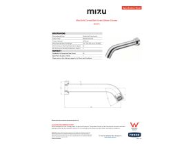 Specification Sheet - Mizu Drift Curved Bath Outlet 200mm Chrome