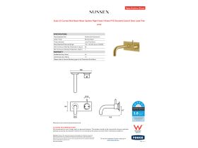Specification Sheet - Scala 25 Curved Wall Basin Mixer System Right Hand 160mm PVD Brushed Gold (6 Star) Lead Free