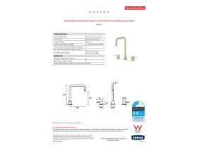 Specification Sheet - Sussex Scala Hob Sink Set Square LUX PVD Brushed Platinum Gold (3 Star)