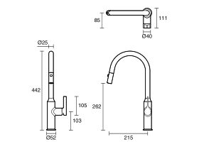 Sussex Oria Sink Mixer Pull Out Spray Lead Free