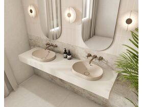 In Situ - Omvivo Villa Thin Edge Oval Semi Inset Basin 485mm Island Sand