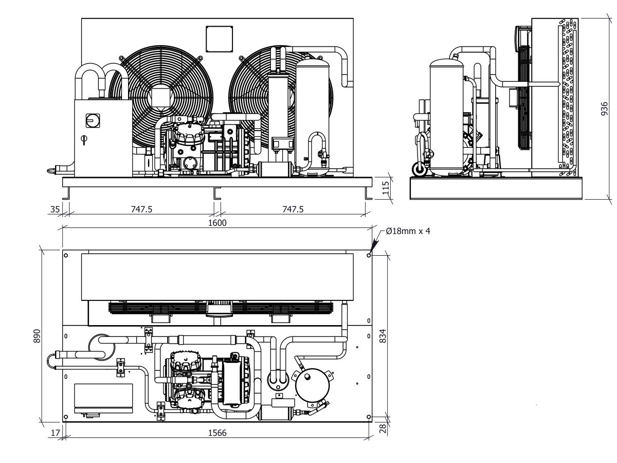 Tecumseh Semi Hermetic EVO Condensing Unit SHT4610ZHR 3 Phase