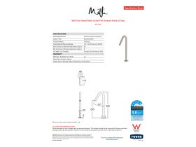 Specification Sheet - Milli Pure Vessel Basin Outlet PVD Brushed Nickel (5 Star)