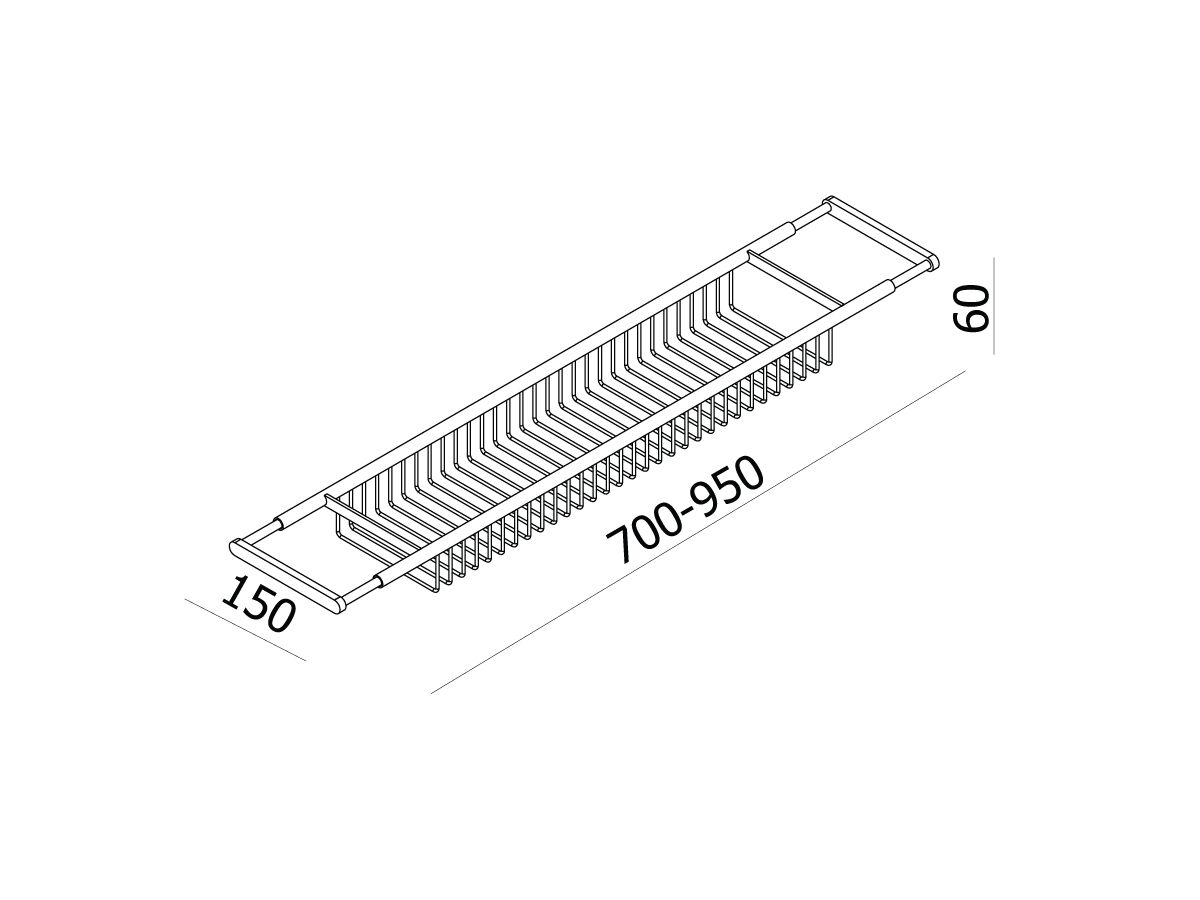 Milli Axon MK2 Extendable Bath Rack Chrome